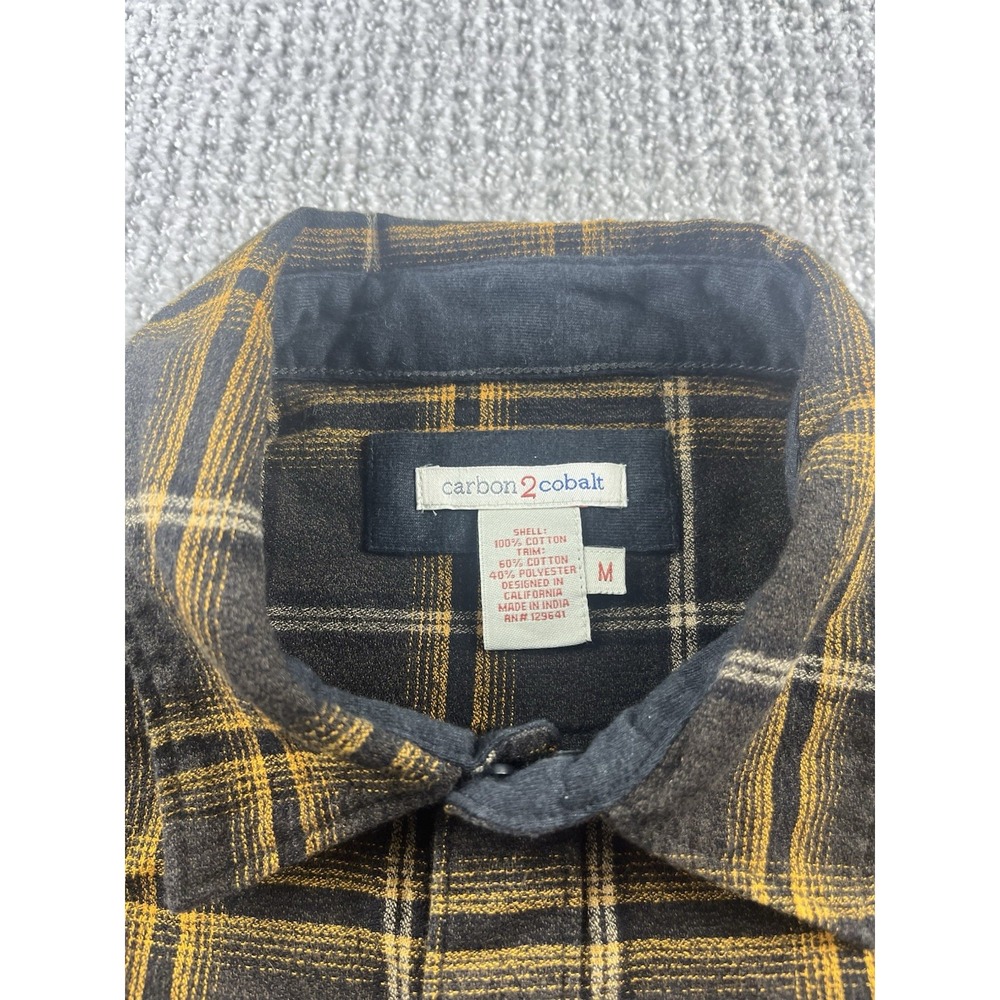 Carbon 2 Cobalt Timbers Plaid Flannel Button Up Shirt Gold Brown‎ Men's Medium - Picture 3 of 8